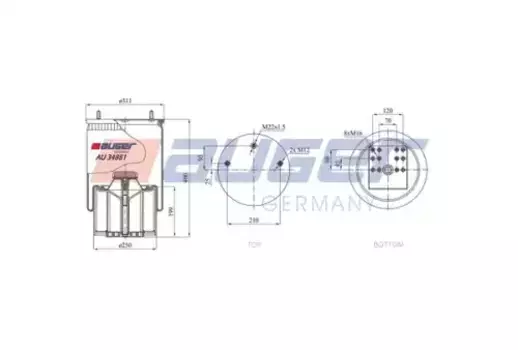 Пневмоподушка AUGER AU 34881-KP