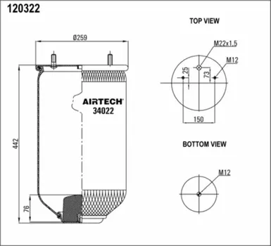 Пневмоподушка AIRTECH 34022P