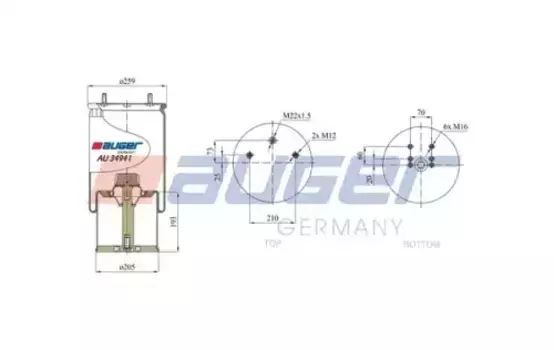 Пневмоподушка AUGER AU 34941-K