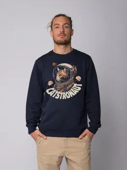 Толстовка wat? Apparel Sweatshirt Catstronaut, темно-синий