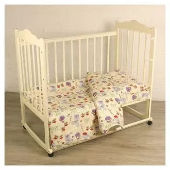 Детское постельное бельё Baby "Лесная сказка", цвет бежевый, 112х147 см, 110х150 см, 60х60 см, бязь 142 гр/м
