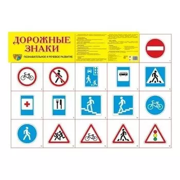 Демонстрационный плакат Основы безопасности Дорожные знаки А2