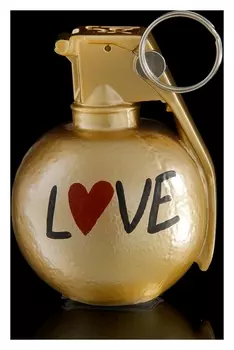 Держатель для карточек и фото "Лимонка. Love" золотой, 8 × 12 × 9 см