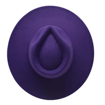 Шерстяная шляпа-цилиндр Повседневная шляпа в стиле джаз Tide Concave British Hat Женская фетровая шляпа с большим краем белого цвета M56-58cm света кофе
