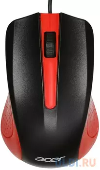 Мышь Acer OMW012 черный/красный оптическая (1200dpi) USB (3but)