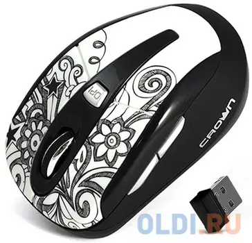 Мышь беспроводная Crown CMM-927W белый USB
