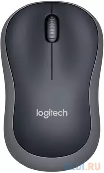 Мышь беспроводная Logitech M185 чёрный серый USB + радиоканал 910-002235