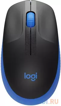 Мышь беспроводная Logitech M191 чёрный голубой USB + радиоканал