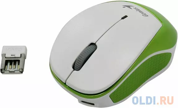 Мышь беспроводная Micro Traveler 9000R V3 зелёный/белый (Green), встроенная перезаряжаемая Li-polymer battery ( 240mAh) new package