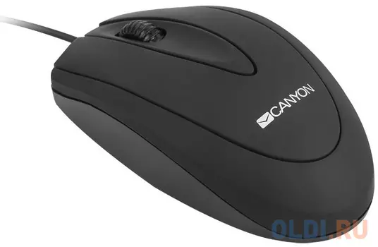 Мышь CANYON CNE-CMS1 Black, Wired, Optical 800 dpi, 3 btn, USB