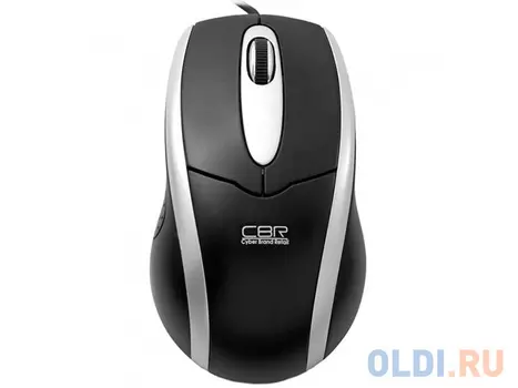 Мышь CBR CM-101 Black, оптика, 1200dpi, офисн., провод 1.28 м., USB