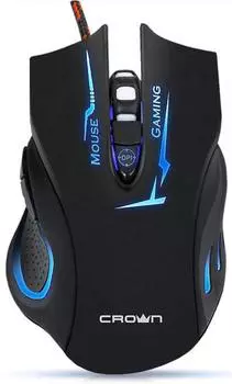 Мышь Crown CMXG-615 Black USB проводная, оптическая, 2400 dpi, 5 кнопок + колесо