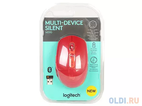 Мышь (910-005199) Logitech Wireless Mouse M590 Multi-Device SILENT Ruby