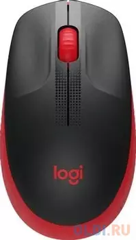 Мышь Logitech M190 черный/красный оптическая (1000dpi) беспроводная USB (2but)