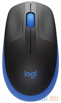 Мышь Logitech M190 черный/синий оптическая (1000dpi) беспроводная USB (2but)