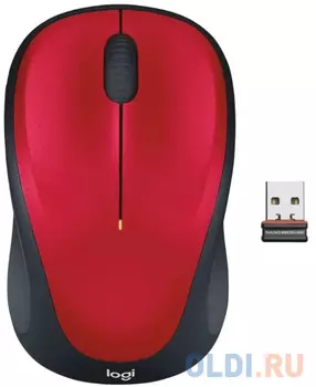 Мышь Logitech M235 красный/черный оптическая 1000dpi беспров. USB для ноутбука 2but (910-007130)