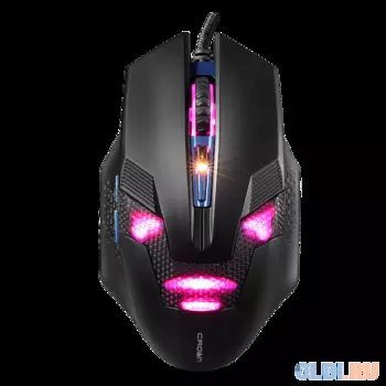 Мышь проводная Crown CMG-04 CYBORG BLUE чёрный USB