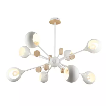 Потолочная люстра IMEX MD.4902-8-S WH+WOOD