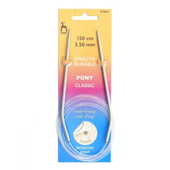 50507 Спицы вязальные круговые 3,50мм*150см, алюм. PONY