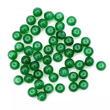 4AR351 Бусины стеклянные Candy 8мм, 50шт(+/-3)шт/упак, Астра (26 зеленый)