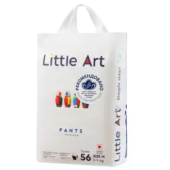 Little Art Детские трусики-подгузники размер M 6-9 кг, 56 шт (Little Art, Трусики-подгузники)