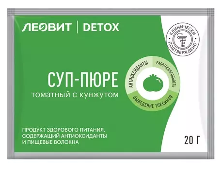 Леовит Суп-пюре томатный с кунжутом, пакет 20 г (Леовит, Detox)