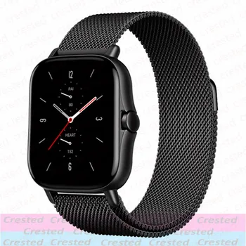 Ремешок 20 мм/22 мм для часов Samsung Galaxy Watch Amazfit bip GTS/2/2e/3/GTS2Mini/GTR 42 мм/47 мм/GTR2/3/Pro stratos, металлический браслет для часов huawei GT, ремешок Amazfit bip-S-U серебряный