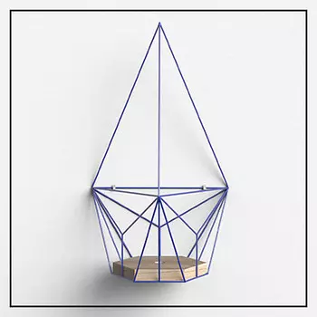 Подвесное кашпо шаттл в синем цвете (archpole) синий 28x48x24 см.