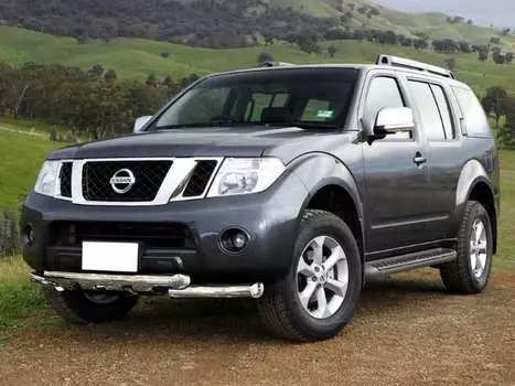 Защита передняя трубообразная d-76 доп. накладками Технотек NP10 1 Nissan Pathfinder (3G) рест. 2010-