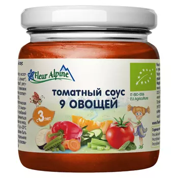 Соус Fleur Alpine 9 овощей томатный с 3 лет, 95 г