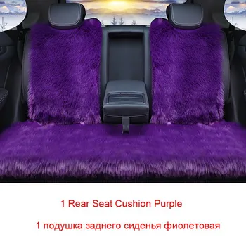 Меховой чехол на сиденье автомобиля, универсальный плащ, зимний полный комплект, теплая утепленная плюшевая подушка из искусственной шерсти, нескользящая подушка для салона автомобиля 1 Rear White