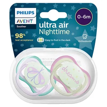 PHILIPS Пустышка светящаяся Ultra Air, 0-6 месяцев