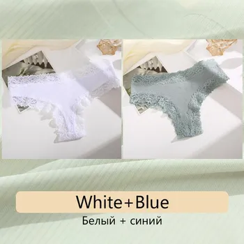 FINETOO, 2 шт., женское хлопковое нижнее белье, сексуальные кружевные трусики с цветочным принтом, удобное нижнее белье с низкой посадкой, эротическое бесшовное дышащее нижнее белье XL