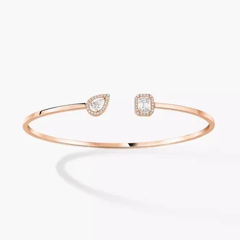 Браслет Messika My Twin Toi & Moi Thin 0.15ct x2, розовое золото/бриллианты