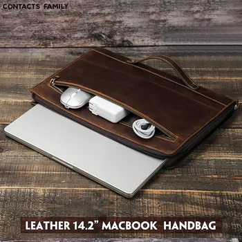 Сумка для ноутбука из натуральной кожи для Macbook Pro 14,2 дюйма, 2021, чехол MacBook Air/Pro 13,3 дюйма, M1, 2020, 2019, чехол, аксессуары коричневый
