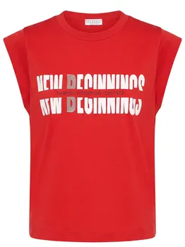 Топ хлопковый с принтом BRUNELLO CUCINELLI