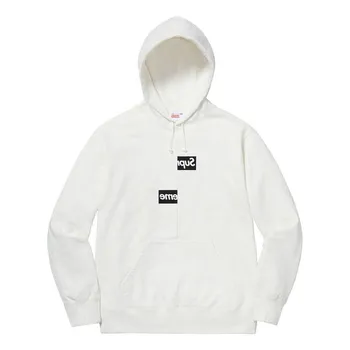 Толстовка fw18 x comme des garcons shirt split box hooded sweatshirt Supreme, белый