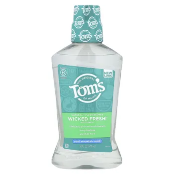 Tom s of Maine, невероятно свежий!®, ополаскиватель для полости рта, без спирта, без фторида, прохладная горная мята, 16 жидких унций (473 мл)