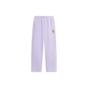 Li-Ning Disney Monsters University, прямые флисовые теплые вязаные спортивные штаны с мультяшным принтом, женские штаны розово-фиолетового цвета AKLT818-2 L