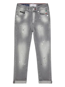 Philipp Plein Italic узкие джинсы Plein, серый