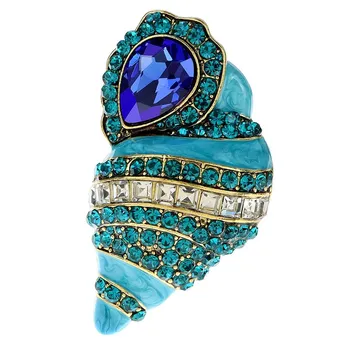 Эмалированные броши Blucome Conch для женщин, летняя мода, пляжная булавка, ювелирные изделия, дизайн с насекомыми, аксессуары, новинка 2023 серебряный