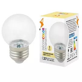 Лампа декоративная Volpe led-g45-1w/3000k/e27