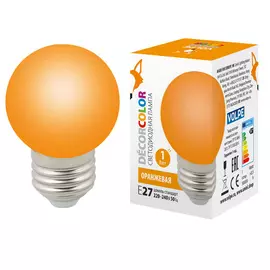 Лампа декоративная Volpe led-g45-1w/orange/e27