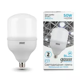 Лампа Gauss Elementary LED T140 E27 50W 4400lm 180-240V 4000K 1/8