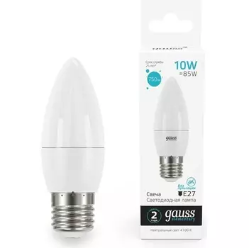 Лампа Gauss Elementary Свеча 10W 750lm 4100 K E27 LED