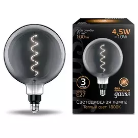 Лампа Gauss filament g200 e27 4.5w gray 1800k