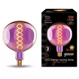 Лампа Gauss Filament RAINBOW SPIRAL G150 5W 1800К Е27