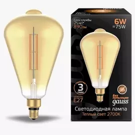 Лампа Gauss Filament Vintage Straight ST164 6W 2700К Е27