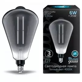 Лампа Gauss Filament Vintage Straight ST164 6W 4000К Е27
