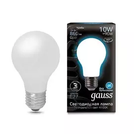 Лампа Gauss LED Filament A60 OPAL E27 10W 860lm 4100К 1/10/40